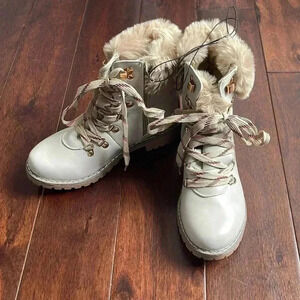 Catherine Malandrino Hershey Faux Fur Lace Up Boot